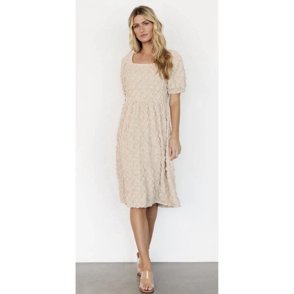 Baltic Born Dress Keri Gathered Dress Light Taupe Beige Tan 2XL NWT - Picture 1 of 13